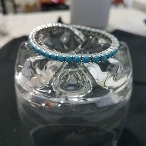 Faceted turquoise and silver bracelet